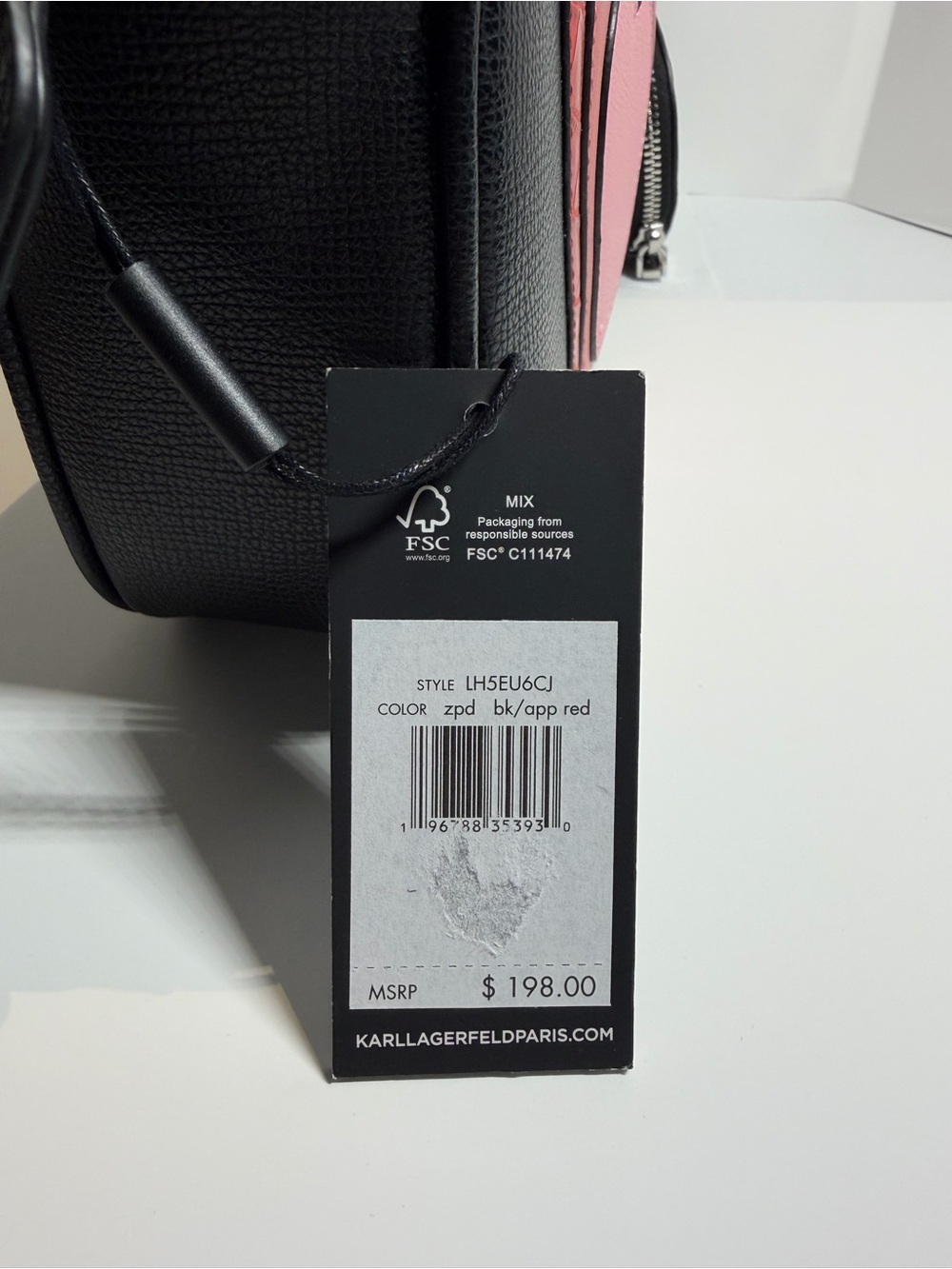 Karl Lagerfeld Black Crossbody with Red, Rose and Pink Heart Motif - Picture 5 of 16
